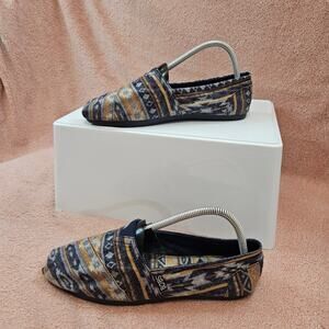 BOBS from Skechers Women's Navy Aztec Boho Print Alpargata Slip-On Shoes